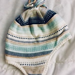 Gymboree Fair Isle Pom Beanie Trapper Hat Lined